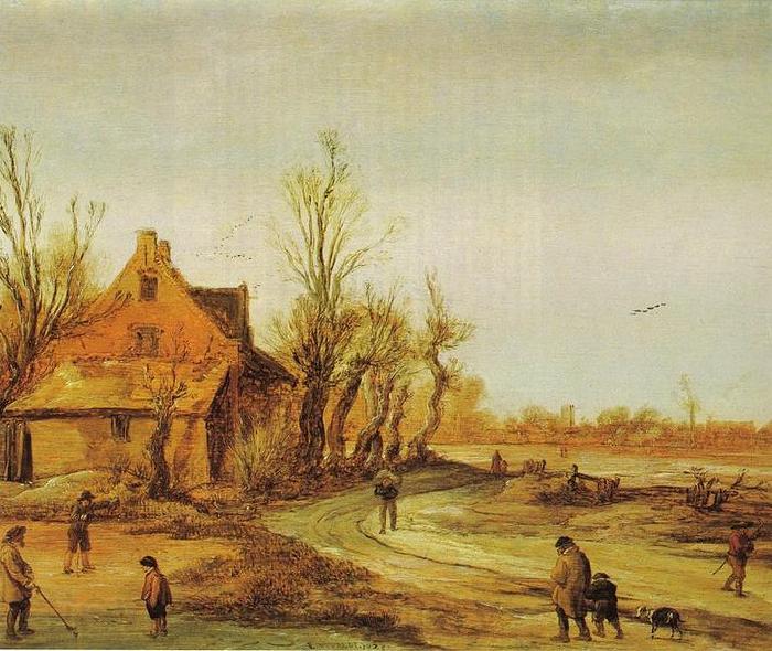 Esaias Van de Velde A Winter Landscape France oil painting art